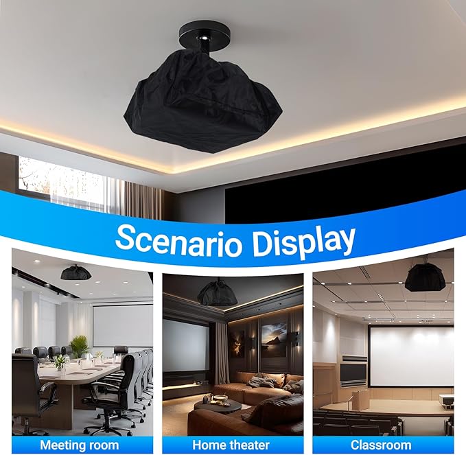 Projector Cover, Mini Projector Cover Is Made Of Uv-Resistant Oxford Cloth, Projector Dust shield Is Suitable For Ceiling Mounted And Outdoor (13.7x13.7x8.6in)