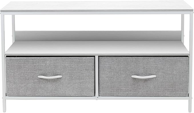 Sorbus TV Stand Dresser with 2 Faux Wood Drawers - Television Riser Chest with Storage - Bedroom, Living Room, Closet, & Dorm Furniture