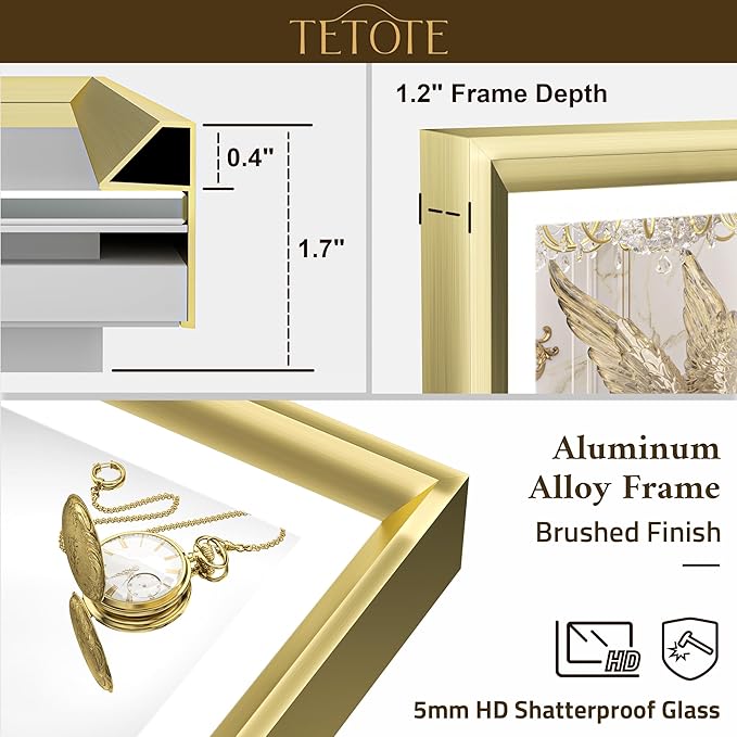 TETOTE 84x36 LED Bathroom Mirror with Lights Gold Frame Frontlit & Backlit Lighted Vanity Mirror Baroque Anti Fog Dimmable White/Warm/Natural,CRI90+,Waterproof,Wall Mounted(Horizontal/Vertical)