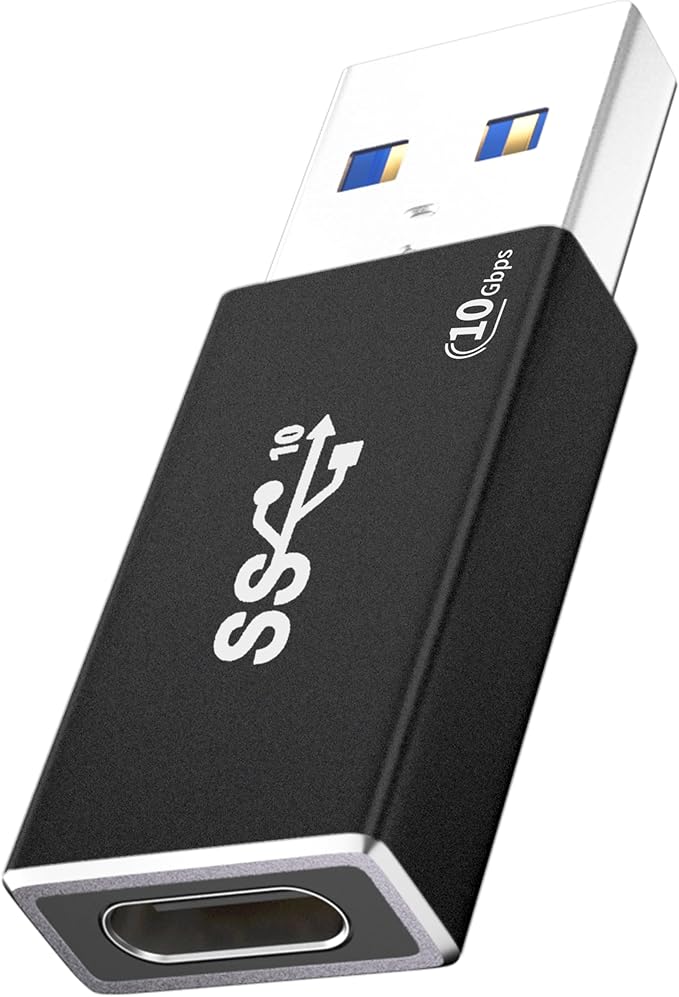 [10Gbps] USB 3.2 High-Speed USB C to USB A Adapter, 10Gbps Data Transfer & 60W Fast Charging for iPhone 15 Plus Pro Max, iPad, Galaxy S24 Ultra