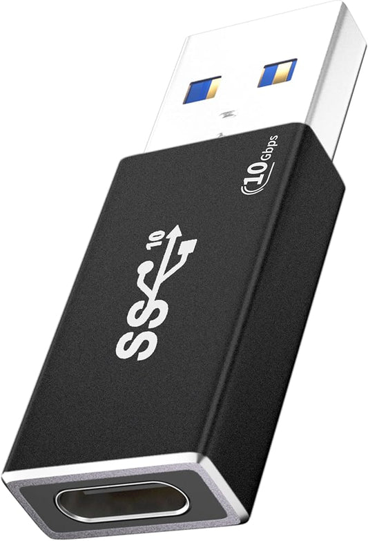 [10Gbps] USB 3.2 High-Speed USB C to USB A Adapter, 10Gbps Data Transfer & 60W Fast Charging for iPhone 15 Plus Pro Max, iPad, Galaxy S24 Ultra