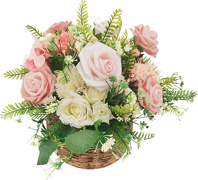 Artificial Flowers 25pcs Roses, Shade of Peach Foam Fake Rose Faux Flower for DIY Wedding Bouquets Bridal Shower Centerpieces Floral Arrangements Party Tables Home Decorations