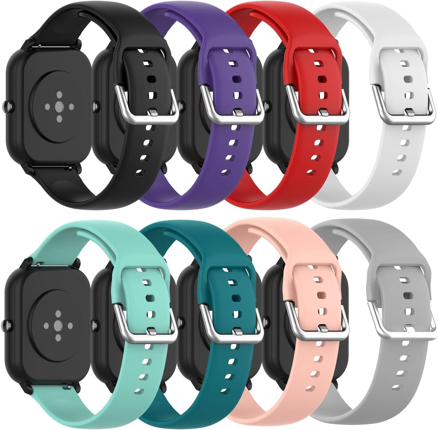 RuenTech Compatible for Nerunsa P66 Series Smart Watch Bands, Replacement Flexible Silicone Band for Women & Men