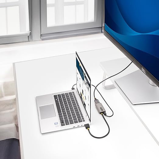 StarTech.com 1ft/30cm HDMI to DisplayPort Adapter Cable, 8K 60Hz, Active HDMI 2.1 to DP 1.4 Video Converter, USB Bus Powered