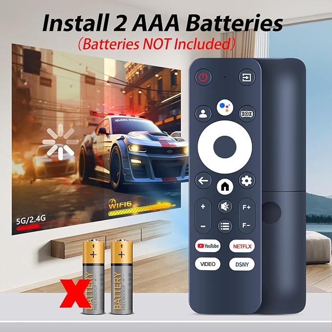 New Voice Remote Control fit for PUTRIMS 4K Projector K12 with Google Voice Assistant & Voice Function