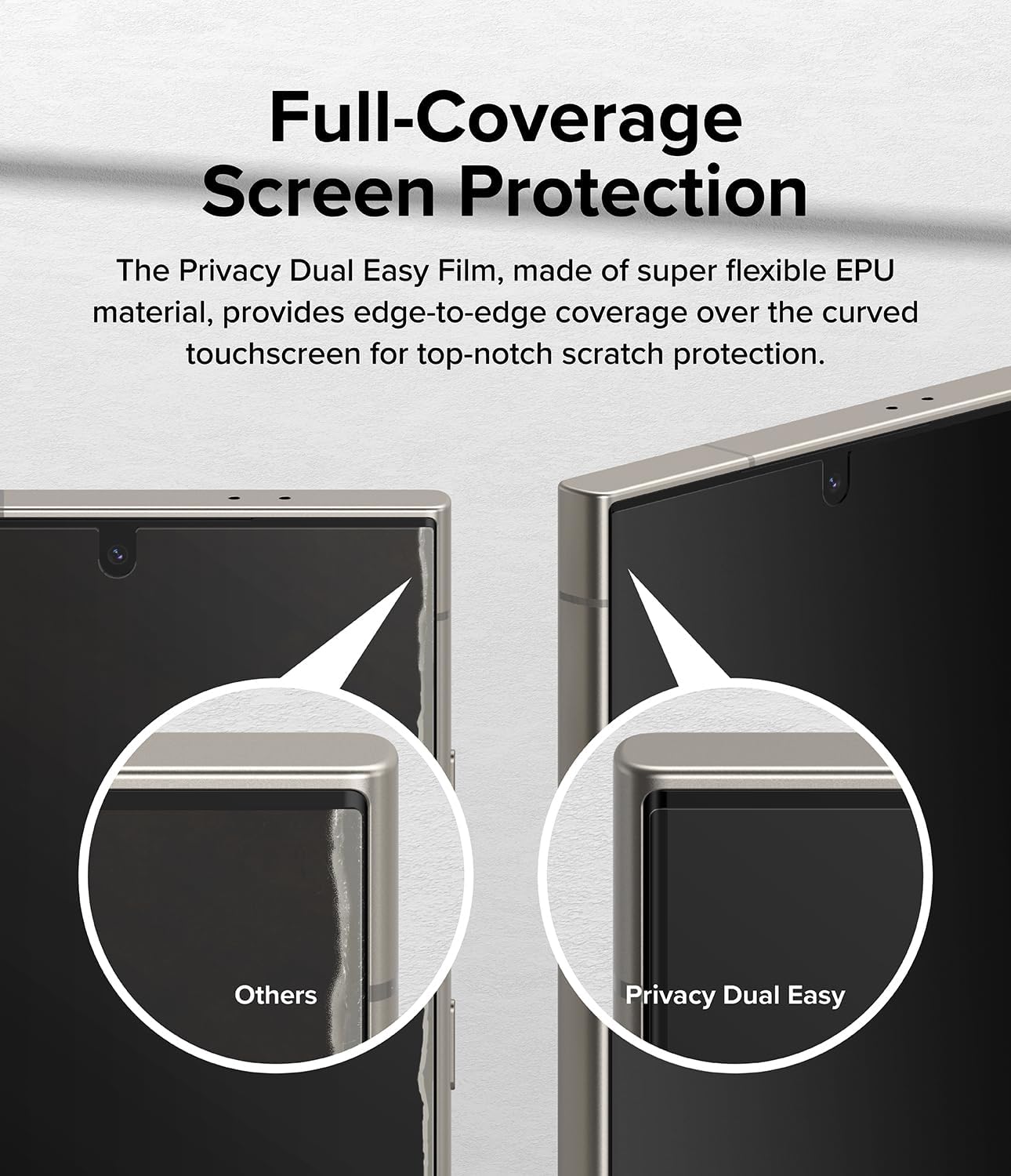 Ringke Privacy Dual Easy Wing [Anti-spy] Screen Protector for Samsung Galaxy S24 Ultra, Self-Healing Anti-Fingerprint
