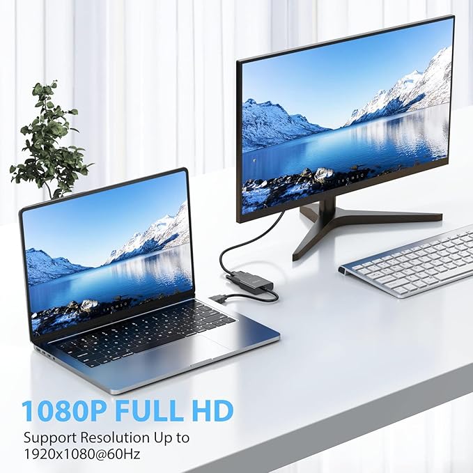 HDMI to VGA Adapter 10 Pack, HDMI to VGA Cable Male to Female Monitor Display Cord 1080P@60Hz for Desktop, Laptop, PC, Projector, HDTV, and More (Not Bidirectional)