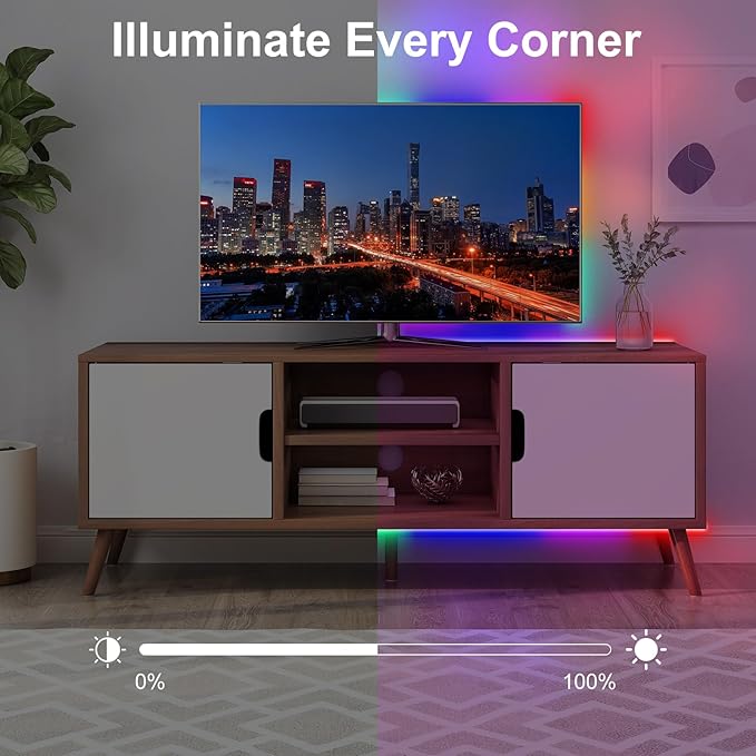 echosari LED Strip Lights Battery Operated, 10Ft 108 LED Dual Color Changing Strip Lights with Remote Cuttable Adhesive Lights Strip for Bedroom Party Decoration (Warm White & Multicolor)