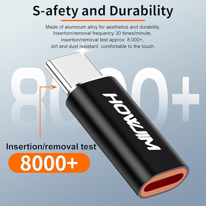 Light-ning to USB C Adapter 2Pack,PD27W/66W Fast Charging 480Mbps Data Transfer,Type C Charger Converter Cable for Phone 17/16/15,Pad Pro,G-alaxy,Not for Headphones/OTG/Flash Drive/A-pple Pencil Black