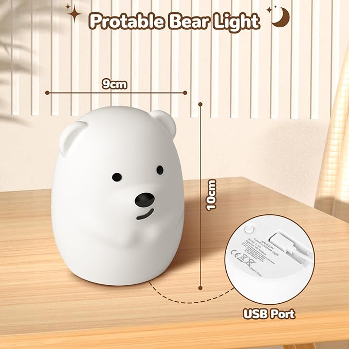 Night Light for Kids Cute Night Lamp Baby Night Light for Nursery 9 Color Changing Silicone Remote Sleep Timer for Toddler/Baby/Girls/Boys/Bedroom/Nursery