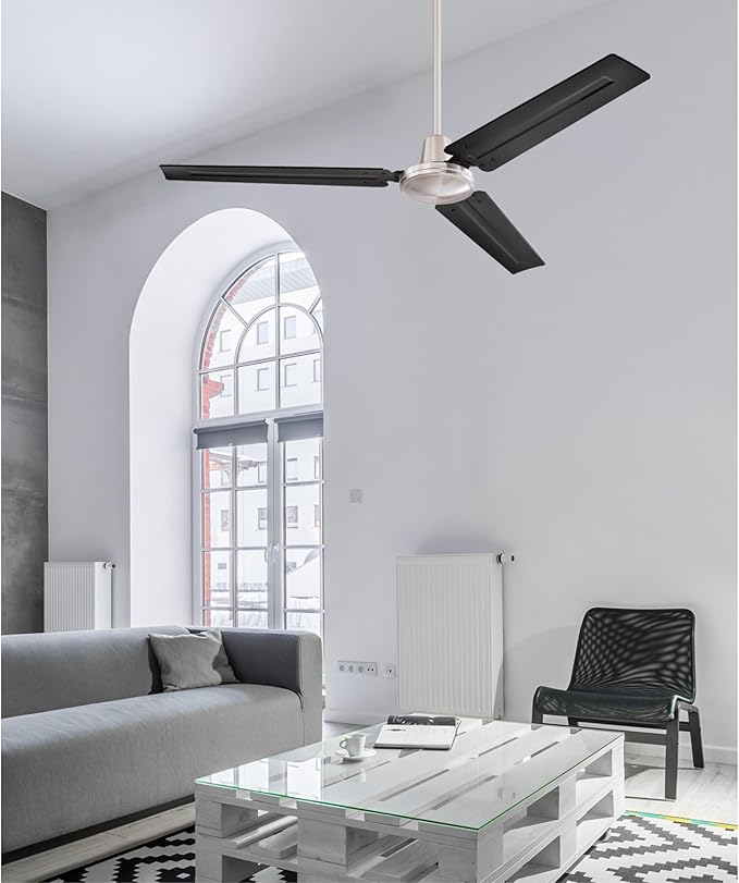 Westinghouse 7800300 Jax Ceiling Fan, 56-Inch, Brushed Nickel Black Blades