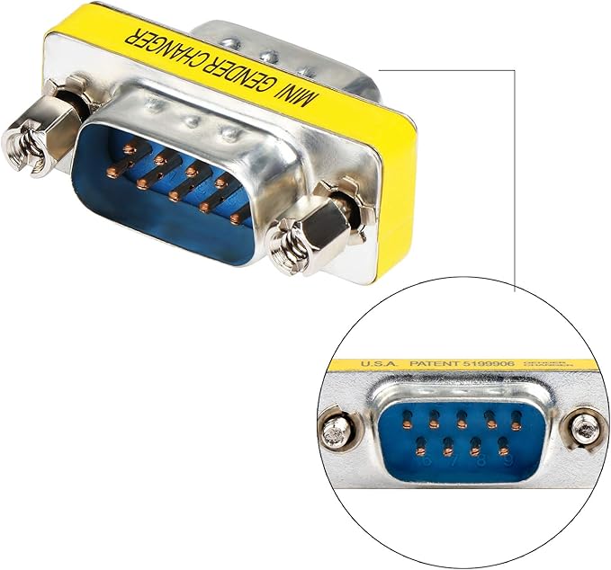 abcGoodefg 9 Pin RS-232 DB9 Male to Male Female to Female Serial Cable Gender Changer Coupler Adapter (20 Pack, DB9 Male to Male)