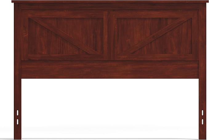Glenwillow Home Farmhouse Style Wood Panel Headboard in Cherry - Queen Size