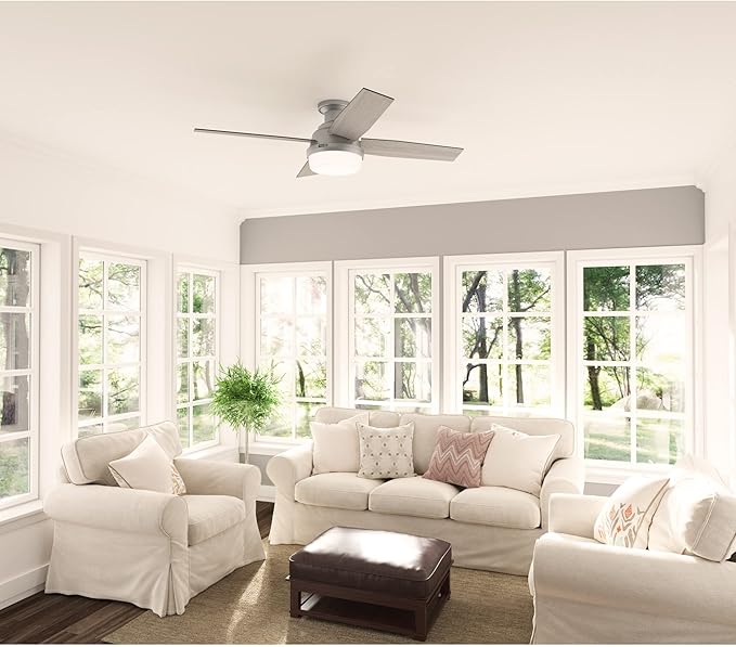 Hunter 51736 Dempsey Ceiling Fan 52 inches Matte Silver