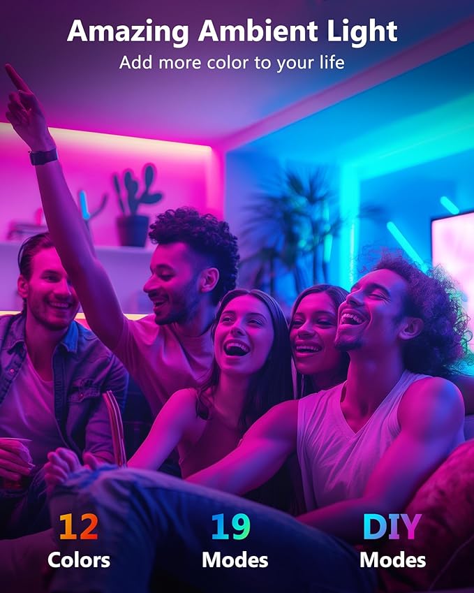 LED Strip Lights, HitLights 4 Pre-Cut 1ft/4ft Small Light Strips Dimmable, RGB 5050 Color Changing LED Tape Light with Remote and UL-Listed Adapter for TV Backlight, Bedroom, Cabinet Shelf Display