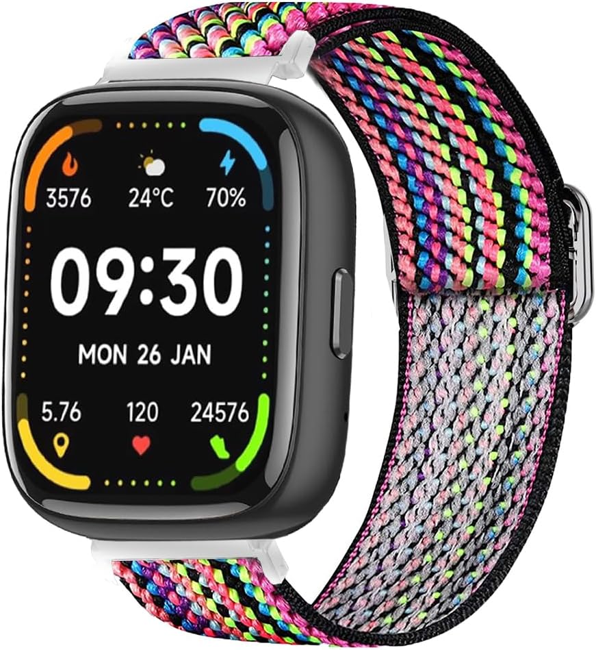 Faweio Smartwatch Bands Compatible, Lamshaw Stretch Elastics Nylon Adjustable Replacement Strap for Men & Women
