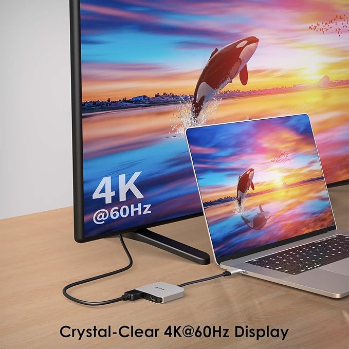 USB C to Dual HDMI Adapter, WAVLINK Dual Monitor Adapter with Dual HDMI, 87W PD for Dell XPS/HP/Lenovo/Surface/Type C Laptop/Windows System Only