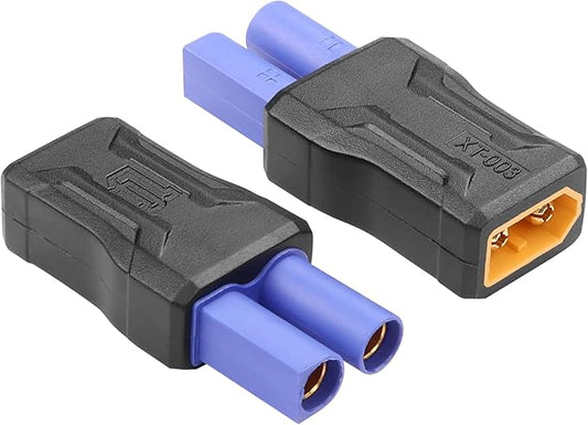 YAODHAOD XT60 to EC5 Connector 2Pack,XT60 Male to EC5 Female Connector Extender RC Battery Connector Adapter for LiPo Battery Micro FPV Drone (XT60 Male to EC5 Male)