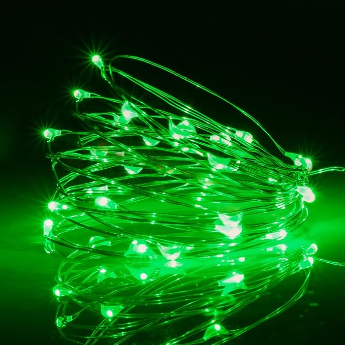 led Fairy Lights Waterproof 16.4ft String Lights Battery Operated for Wedding, Home, Garden, Party, Christmas Decoration (1pc, Green)