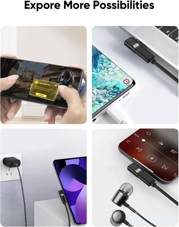 CableCreation Right Angle USB C Adapter 2 Pack, USB C Male to Female 90 Degree Adapter 80Gbps 240W Compatible with Thunderbolt 4, USB 4, Notebook, PC, Tablet, Phone and More, Right Angle