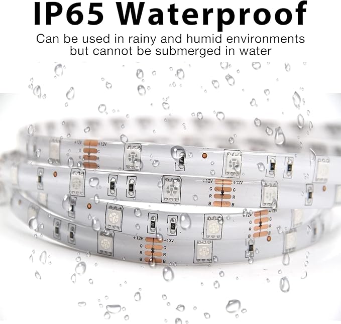 DAYBETTER Waterproof LED Light Strips 66ft, Outdoor LED Strip Lights Color Changing 5050 RGB LED Strip Lights with Remote Control, LED Lights for Indoor Outdoor Use, IP65 (2 Rolls of 33ft)