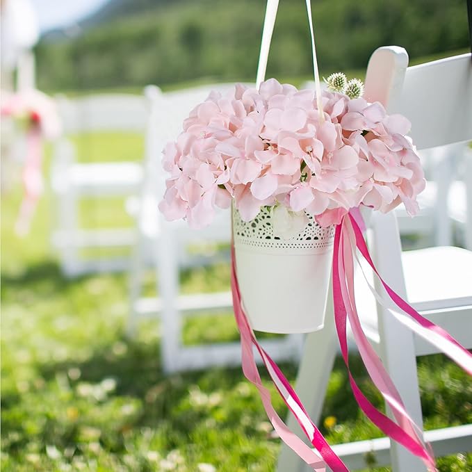 Auihiay 64pcs Hydrangea Artificial Flowers, Silk Hydrangea Heads with Stems, Pink Hydrangea Flowers for DIY Wedding Centerpiece Baby Shower Home Party Decor (Pink)