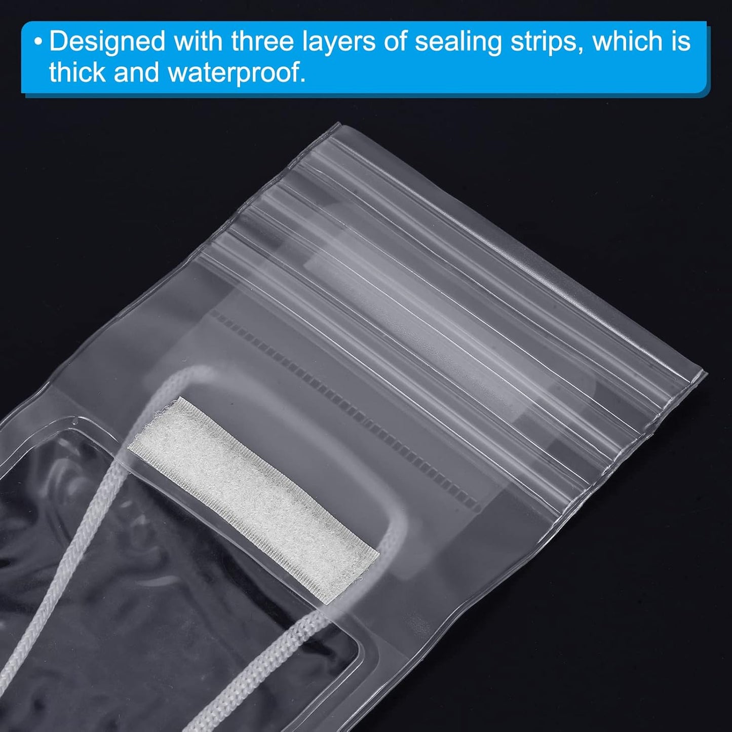 PATIKIL Waterproof Phone Pouch, 4 Pack Universal Lanyard Dry Bag for Beach Swimming Pool, Clear Protection Cover
