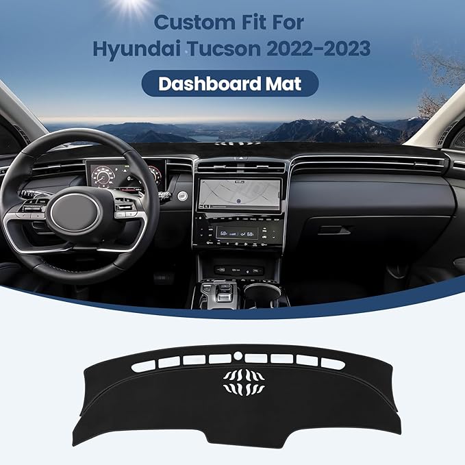Dashboard Cover Mat Custom Fit for 2022 2023 2024 Tucson NX4 Dash Cover Nonslip Dash Mat Protector Sunshade No Glare Black (Only Fit 10.25 inch Digital Cluster,not fit 4.2 inch) 2pcs