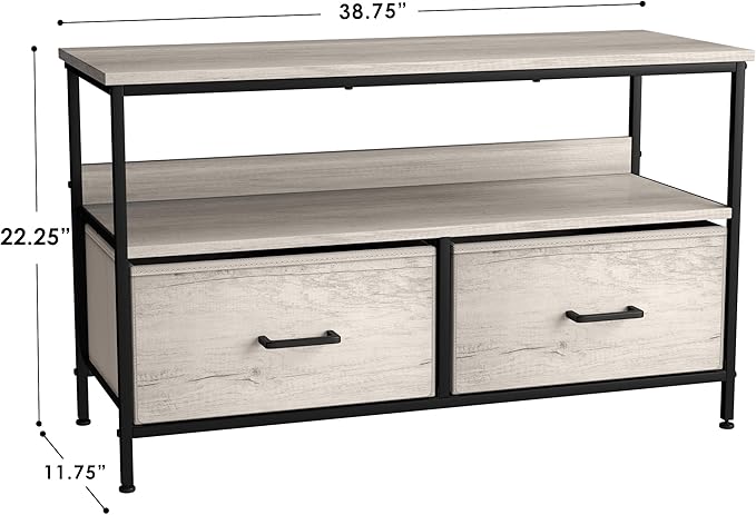 Sorbus TV Stand Dresser with 2 Drawers - Television Riser Chest with Storage - Bedroom, Living Room, Closet, & Dorm Furniture