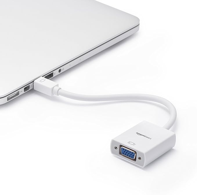 Amazon Basics Mini DisplayPort to VGA Monitor Adapter, White