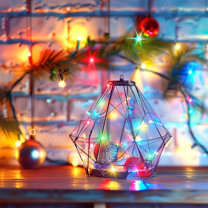 Fairy Lights Plug in, 33Ft 100 LEDs Waterproof Starry Firefly String Lights, Perfect for Crafts DIY Christmas Party Wedding Bedroom Indoor Decorations, Multicolored