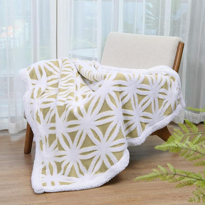 LOMAO Sherpa Fleece Blanket Fuzzy Soft Throw Blanket Dual Sided Blanket for Couch Sofa Bed (Fruit Green, 60''x80'')