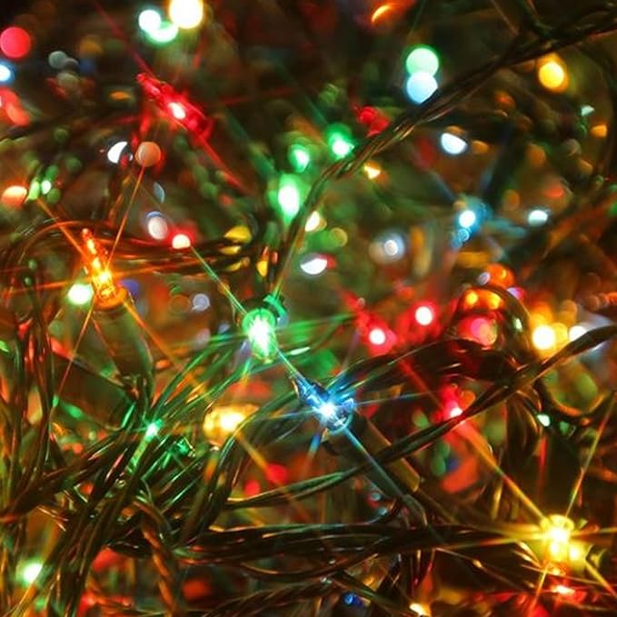 Dazzle Bright Warm White Christmas Mini String Lights, 150 Incandescent Lights, Waterproof Christmas Decorations for Indoor Outdoor Garden Yard Decor (Multi-Colored, 2 x 150 Count)
