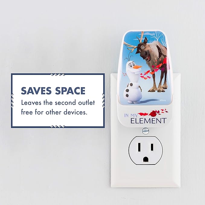 Disney Frozen 45830 LED Night Light, Olaf and Sven, Plug-in, Dusk-to-Dawn Sensor, Girl's Room Decor, UL-Certified, Ideal for Bedroom, Nursery, Bathroom, Kid's Playroom