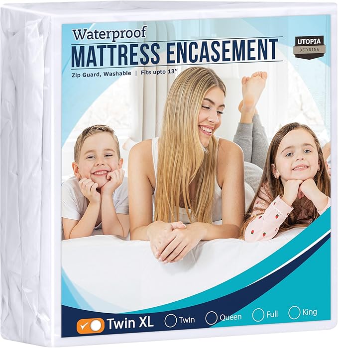 Utopia Bedding Zippered Mattress Encasement Twin XL, 100% Waterproof Bed Bug and Dust Mite Proof Mattress Protector, Absorbent Six-Sided Mattress Cover