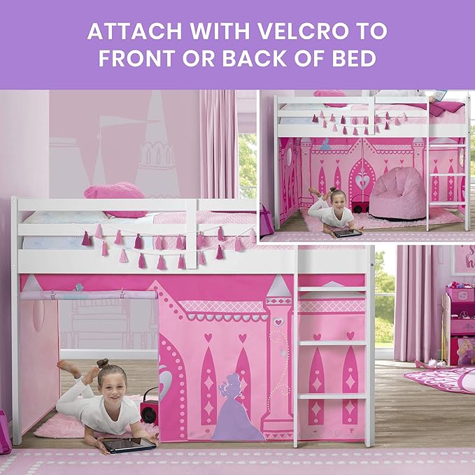 Disney Princess Loft Bed Tent - Curtain Set for Low Twin Loft Bed (Bed Sold Separately) by Delta Children