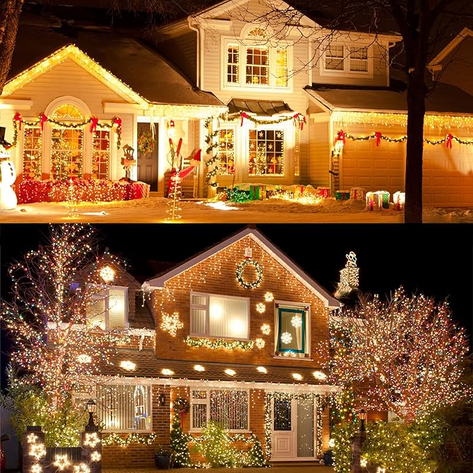 Christmas String Lights, 120 LED Battery Operated String Lights, 42ft IP65 Waterproof Outdoor Fairy Light with Timer 8 Modes for Bedroom,Garden,Party, Indoor Outdoor Decorations, Multicolor