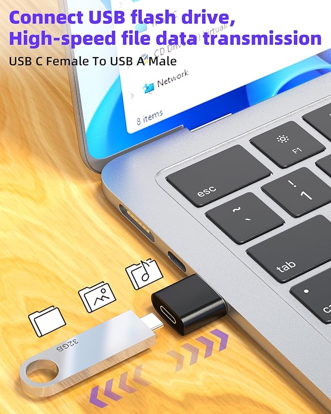 USB C Female to USB Male Adapter for iPhone 16 Cable Compatible for Samsung for iPad Connector Type C Data Transfer Converter Extension USB-A Plug Charger Adaptor Notebook Computer Power Accessories