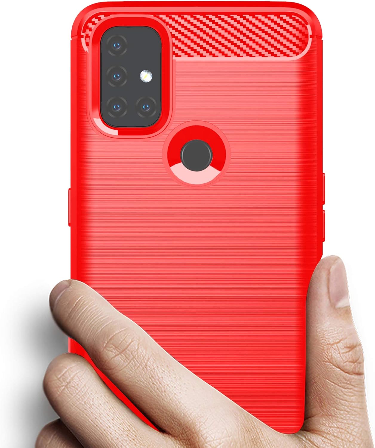 Osophter Flexible TPU Case for Oneplus Nord N10, Shock-Absorption Protective Cover, Red