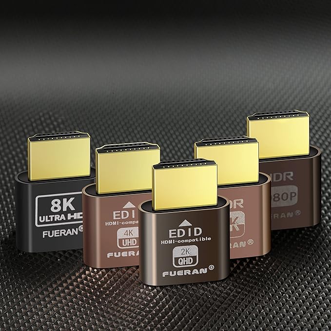 4K HDR HDMI Dummy Plug, Virtual Monitor EDID Emulator, Headless Display Adapter, Supports 4096x2160@60Hz, 3840x2160@60Hz, 1080p@60Hz, HDR Plug & Play for Windows, Mac, Linux(4K- HDR-3P)