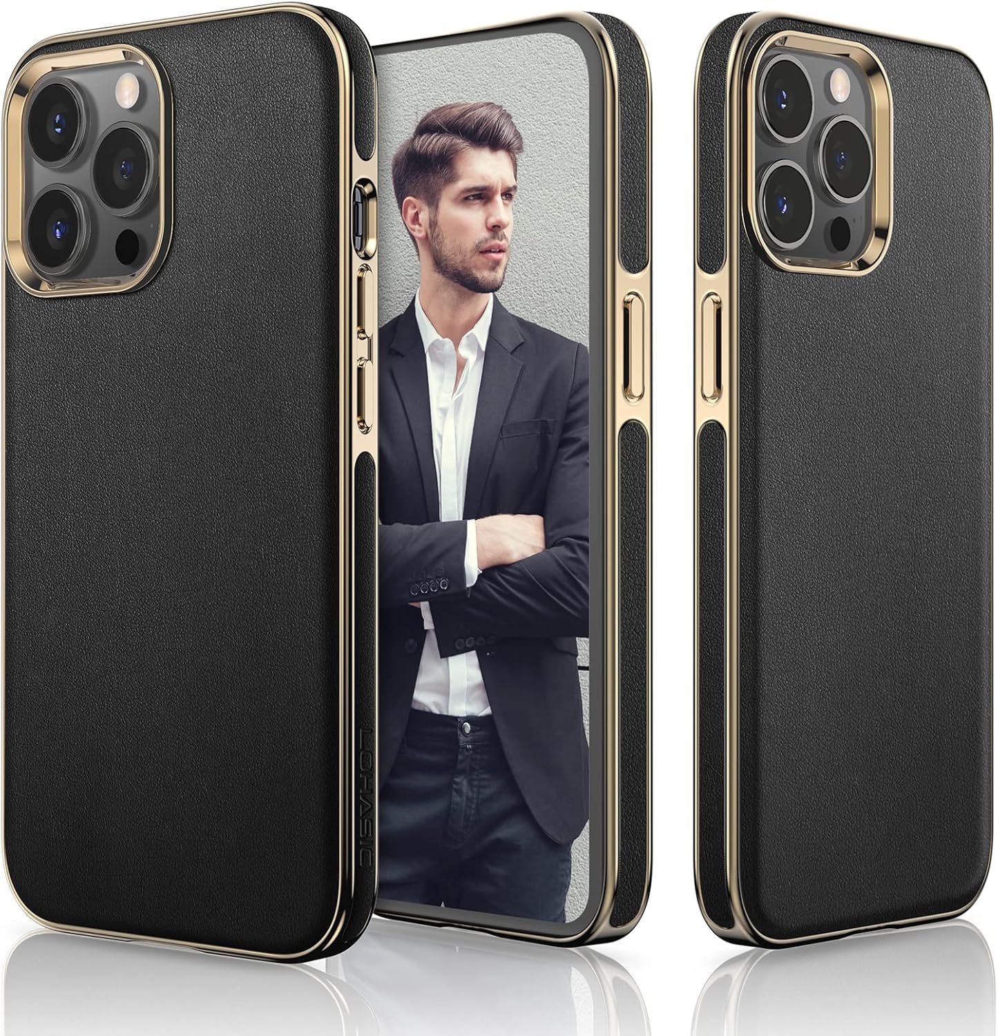 LOHASIC Leather Case for iPhone 13 Pro Max, Premium Slim Classic Cover Soft Grip Shockproof Compatible with 5G 6.7 inch