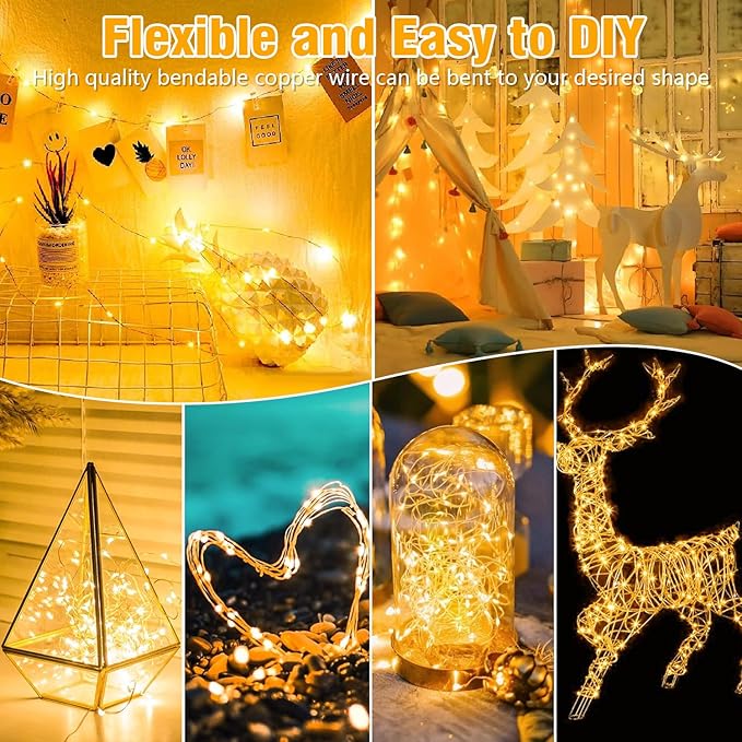 led Fairy Lights Waterproof 16.4ft String Lights Battery Operated for Wedding, Home, Garden, Party, Christmas Decoration, Warm White