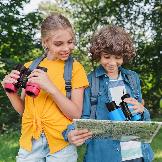 6 Pack Kids Binoculars Shock Proof Toy Binoculars Set for Age 6 Years Boys Girls Hunting Folding Small Telescope Birthday Gifts Bird Watching Educational Learning Camping Outdoor (Cute Colors)