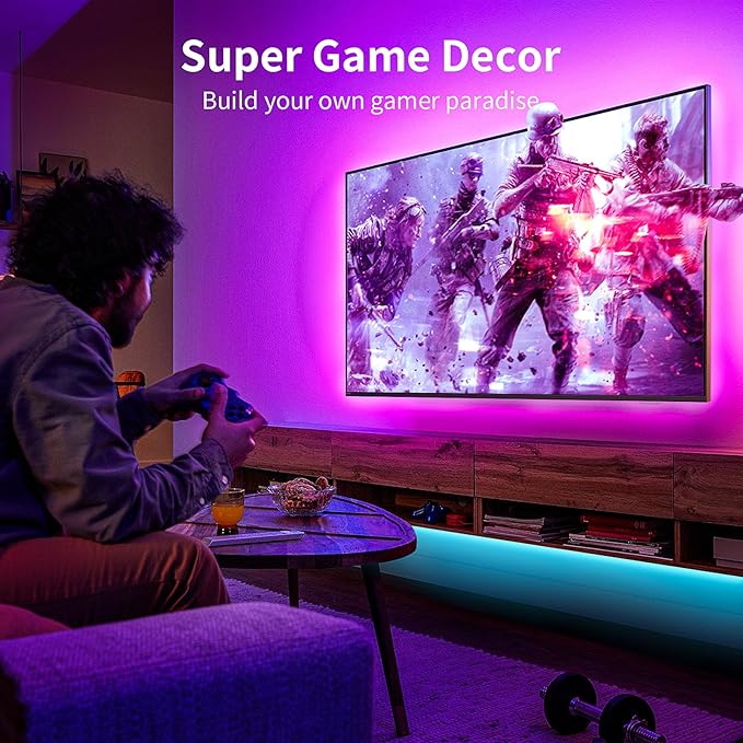 KSIPZE LED Lights for TV, 16.4ft TV led Backlight for 45-75 Inch TVs RGB TV Backlight Behind Music Sync Bluetooth APP & Button Control TV LED Strip Lights USB Powered for Bedroom/Gaming