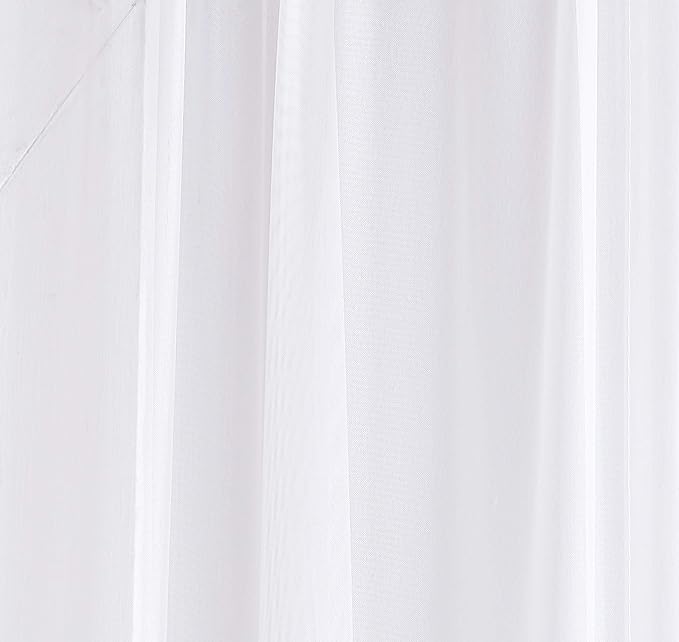 LinenZone White Window Scarf Valance in 360 Inch Size. Use Window Scarves as Canopy Bed or Backdrop Curtains, Curtain Scarf, or Sheer Fabric for Draping. (Amazing 55 x 360, White)