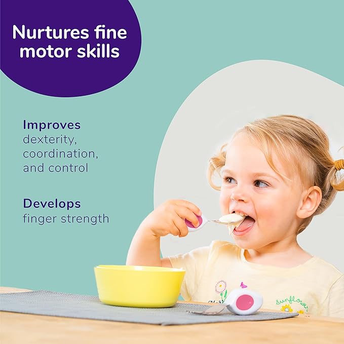 doddl 6-piece Spoon and Fork Set (3 Pairs) - Learn to use Toddler Silverware in Minutes, Toddler Utensils 1 year old & up, Baby Led Weaning Supplies