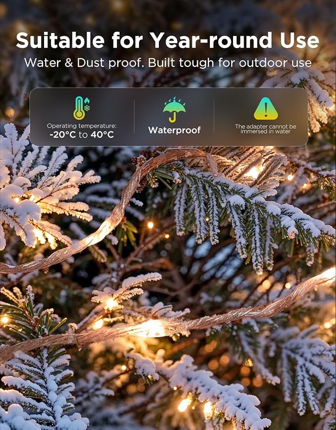 Govee Christmas Lights 2, RGBWIC 164FT 500LEDs String Lights for Holiday Decor, Smart Indoor Outdoor LED Decoration with Shape Mapping Function, 130+ Scene Modes, APP Control, Clear Wire