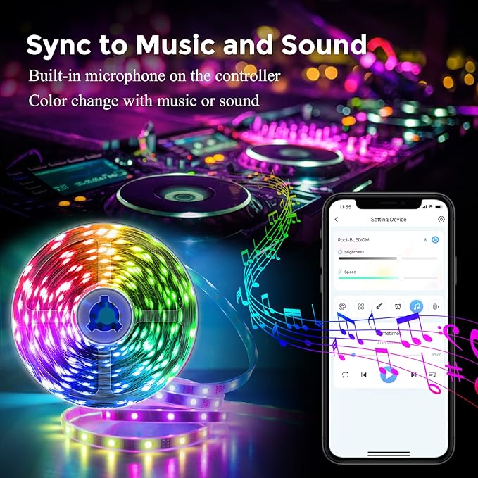 QZYL LED Lights for Bedroom 100 FT(4 Rolls), Strip Lights with App Control, Sync to Music 5050 RGB with 44 Keys IR Remote for Room Party Home Decorations