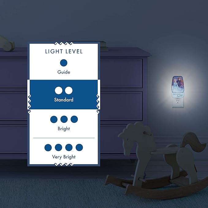 Disney Frozen 45670 LED Night Light, Anna and Elsa, Princess, Plug-in, Dusk-to-Dawn Sensor, Girl's Room Decor, UL-Certified, Ideal for Bedroom, Nursery, Bathroom, Kid's Playroom