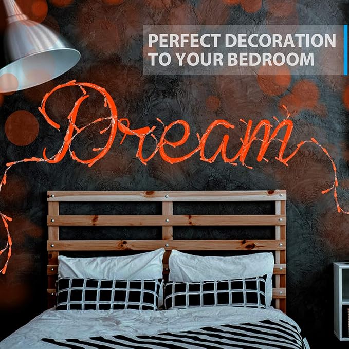 Halloween USB LED Fairy String Light, 1 Pack Copper Wire Fairy Lights for Indoor, Bedroom Festival Christmas Wedding Party Patio Decorative Window with USB Interface (32ft./10M,Orange)